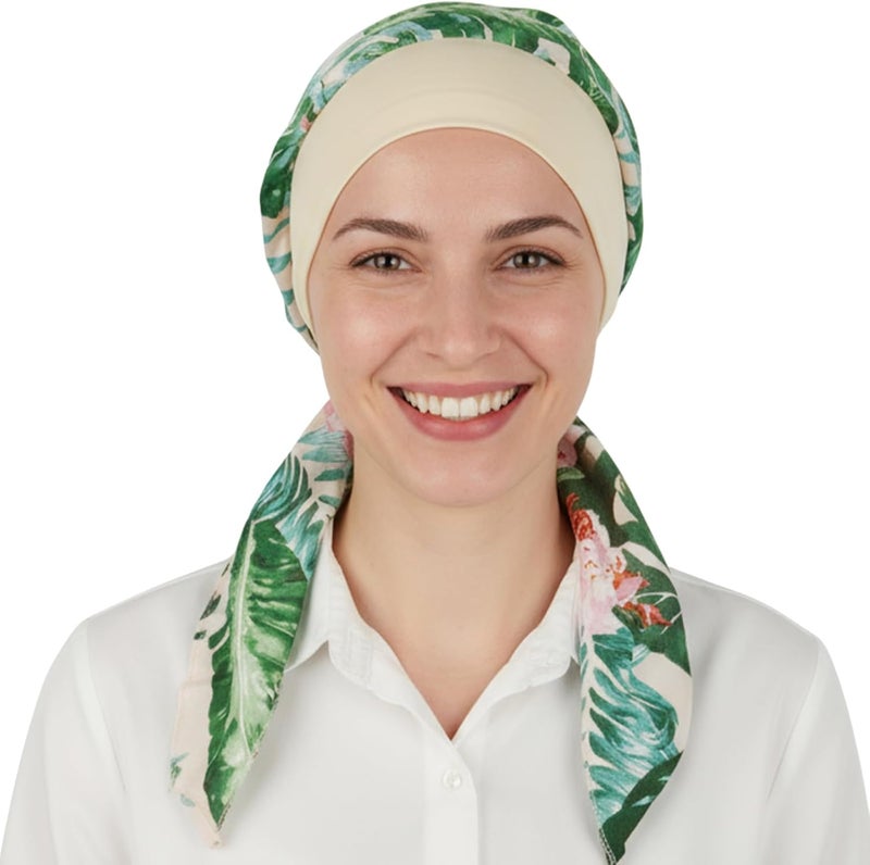FADACHY Chemo Headwear for Women,Chemo Caps Lightweight for Summer with Head Scarf,Silky Soft Hair Turbans Fashion - Image 1